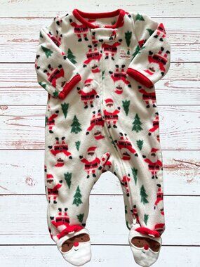 Just One You 3M "My 1st Christmas" Santa Fleece Footie Pajama